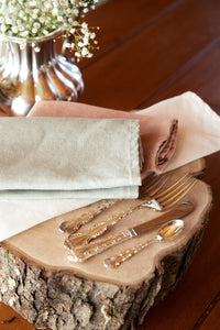 serviettes de table en lin naturel